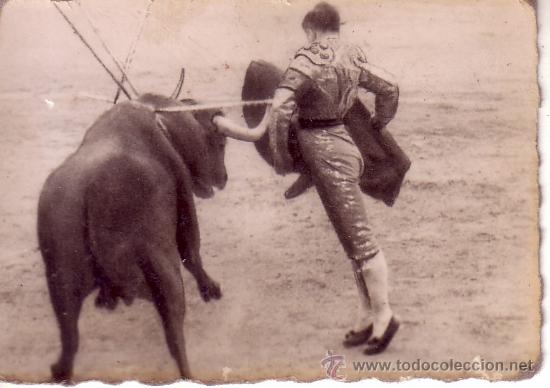 Tauromaquia: ANTIGUO CROMO FOTOGRAFICO FRANCES DE TEMA TAURINO - COLECCION COURSES DE TAUREAUX 116