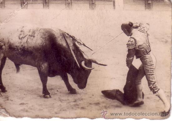 Tauromaquia: ANTIGUO CROMO FOTOGRAFICO FRANCES DE TEMA TAURINO - COLECCION COURSES DE TAUREAUX 120