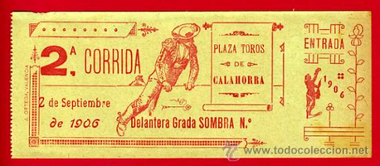 Stierkampf: ENTRADA TOROS, PLAZA DE CALAHORRA , LA RIOJA , 2-9-1906 , ORIGINAL , ET1925