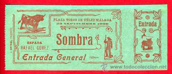 Stierkampf: ENTRADA TOROS, PLAZA DE VELEZ MALAGA , 29-9-1906 , ORIGINAL , ET1928