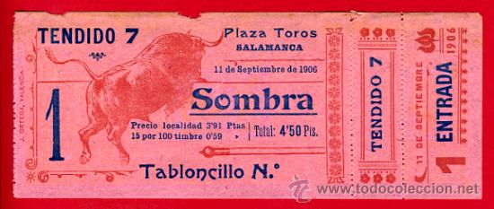 Stierkampf: ENTRADA TOROS, PLAZA DE SALAMANCA  , 11-9-1906 , ORIGINAL , ET1969