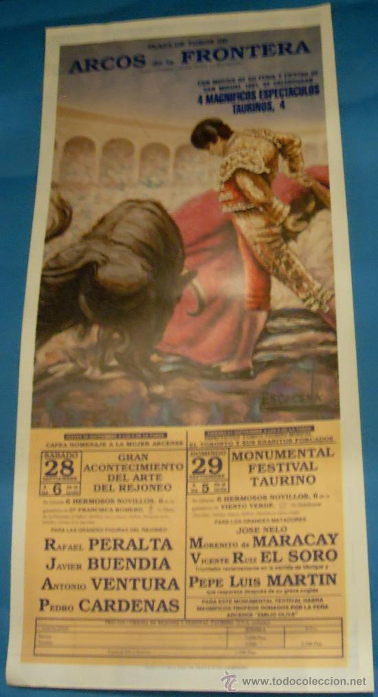 Tauromaquia: CARTEL DE TOROS. PLAZA DE ARCOS DE LA FRA. FERIA Y FIESTAS DE SAN MIGUEL 1991.