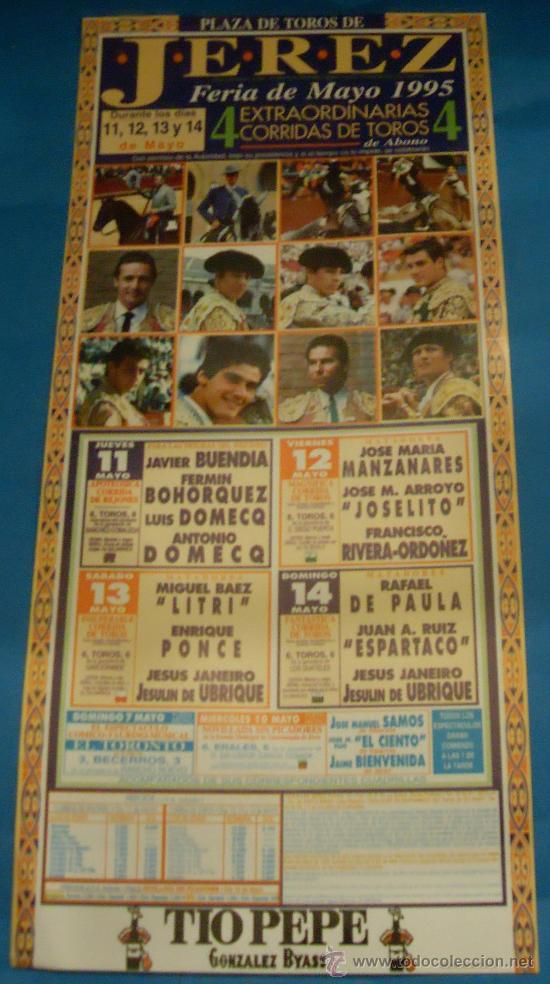 Bullfighting: CARTEL DE TOROS. PLAZA DE JEREZ DE LA FRA. FERIA DE MAYO 1995.