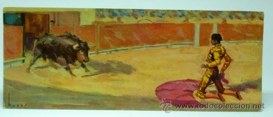 Tauromaquia: Postal taurina Cite a larga cambiada dibujo Tuser Editoria Artigas Visionscope a&ntilde;os 50 22,5 x 9,5 cm