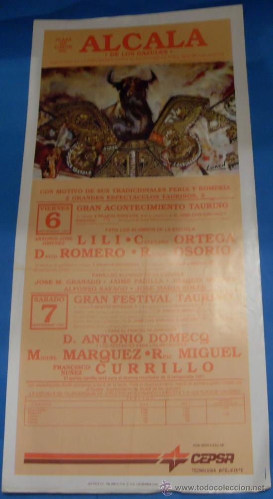 Tauromaquia: CARTEL DE TOROS. PLAZA DE ALCALA DE LOS GAZULES. FERIA Y ROMERIA, 2 ESPECTACULOS TAURINOS.
