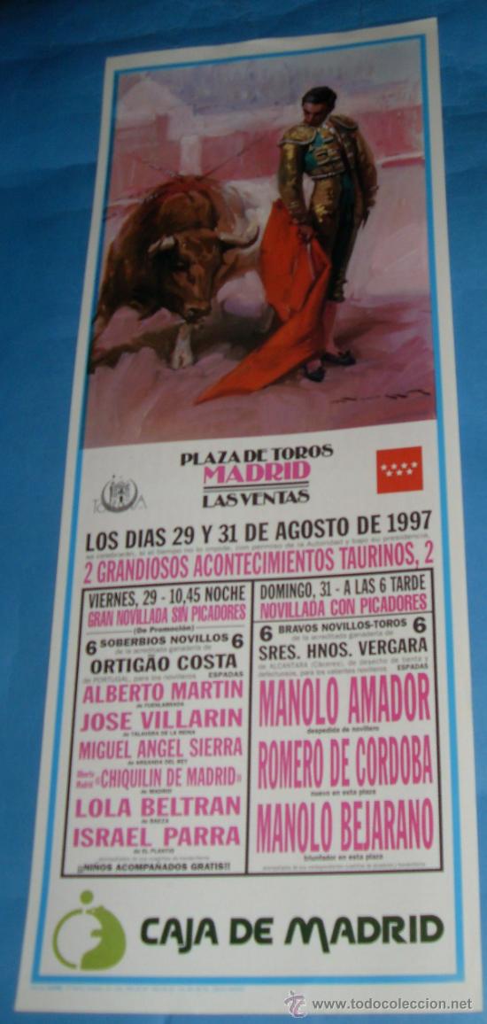 Tauromachia: CARTEL DE TOROS. PLAZA DEL PUERTO. 2 GRANDIOSOS ACONTECIMIENTOS TAURINOS. A&Ntilde;O 1997.