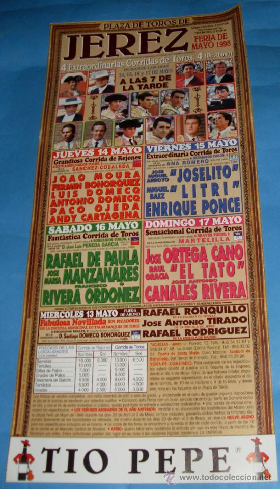 Tauromachia: CARTEL DE TOROS. PLAZA DE JEREZ DE LA FRA. FERIA DE 1998.