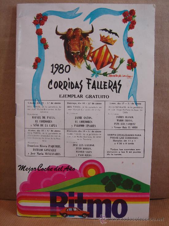 Tauromaquia: PROGRAMA CORRIDAS FALLERAS VALENCIA 1980 - EJEMPLAR GRATUITO - - Foto 1