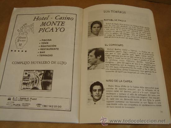 Tauromaquia: PROGRAMA CORRIDAS FALLERAS VALENCIA 1980 - EJEMPLAR GRATUITO - - Foto 4