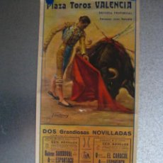 Tauromaquia: CARTEL TOROS VALENCIA.1962. NOVILLADA.ESPARTACO,SANDOVAL,LUGILLANO,DE LA PEÑA,CARACOL.CROS ESTREMS.. Lote 33040202