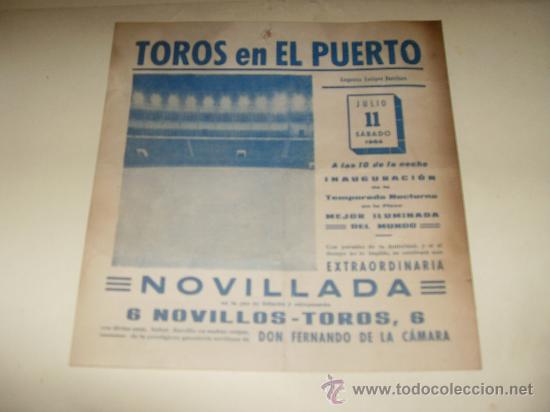 Tauromachie: CARTEL DE TOROS PEQUE&Ntilde;O. PLAZA DEL PUERTO. 1964. EL PIREO, TERRON, EL MONAGUILLO.