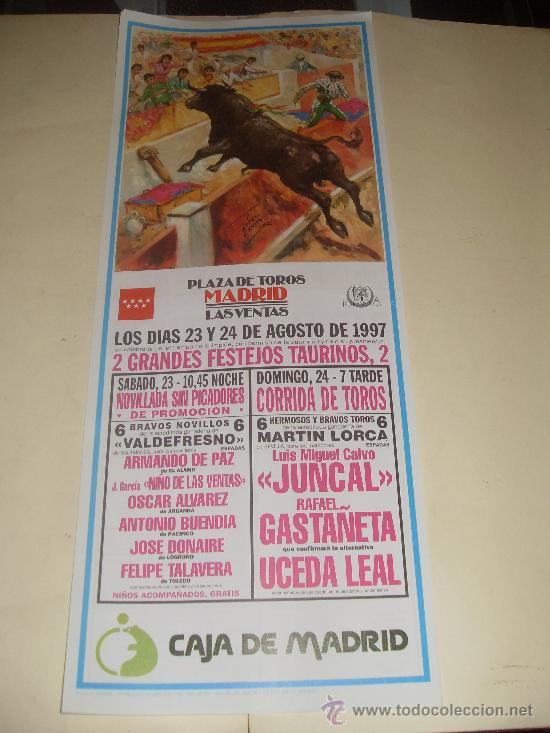Bullfighting: CARTEL DE TOROS. PLAZA DE MADRID. 1997. NI&Ntilde;O DE LAS VENTAS, ALVAREZ, BUENDIA, DONAIRE, TALAVERA...