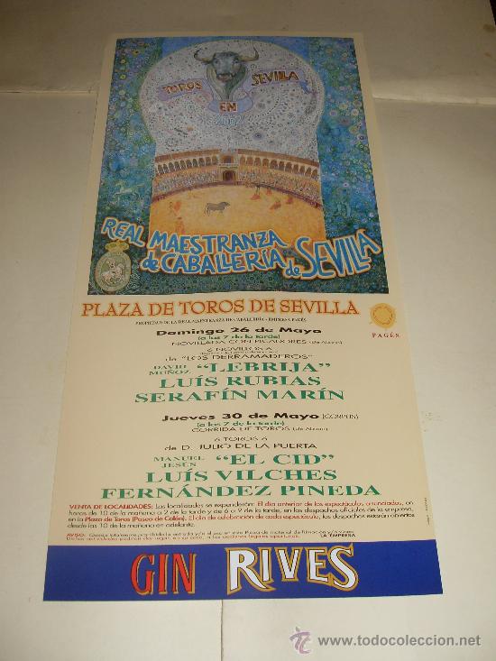 Stierkampf: CARTEL DE TOROS. PLAZA DE SEVILLA. 2002. LEBRIJA, LUIS RUBIAS, SERAFIN MARIN, EL CID, LUIS VILCHES..