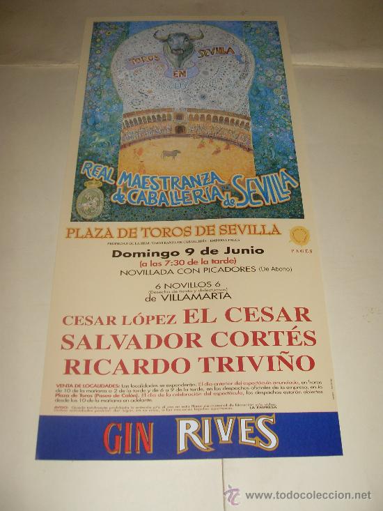 Stierkampf: CARTEL DE TOROS. PLAZA DE SEVILLA. 2002. EL CESAR, SALVADOR CORTES, RICARDO TRIVI&Ntilde;O.