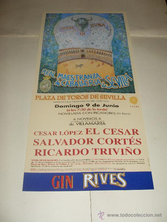 Stierkampf: CARTEL DE TOROS. PLAZA DE SEVILLA. 2002. EL CESAR, SALVADOR CORTES, RICARDO TRIVI&Ntilde;O.