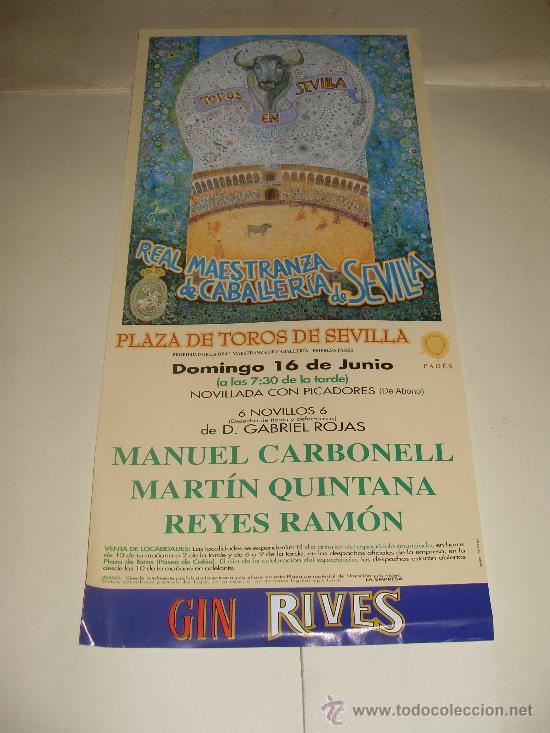 Stierkampf: CARTEL DE TOROS. PLAZA DE SEVILLA. 2002. MANUEL CARBONELL, MARTIN QUINTANA, REYES RAMON.