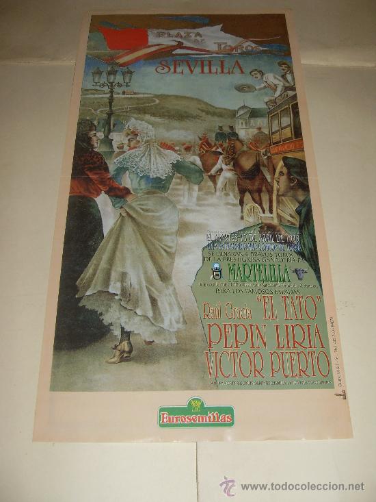 Stierkampf: CARTEL DE TOROS. PLAZA DE SEVILLA. 1999. EL TATO, PEPIN LIRIA, VICTOR PUERTO.