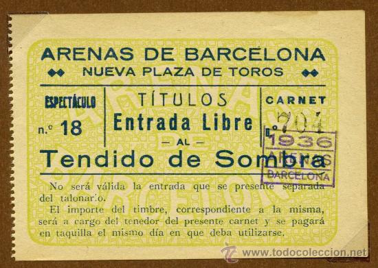 Tauromaquia: TOROS ENTRADA - A&Ntilde;O 1936 - Foto 1