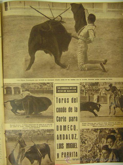 Tauromaquia: hoja noticia, alicante, domecq, andaluz, parrita, luis miguel,1946,ref rob bols3 4