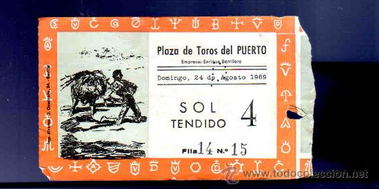 Stierkampf: ENTRADA DE TOROS. PLAZA DEL PUERTO. AGOSTO 1969.