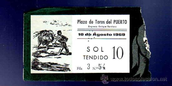 Stierkampf: ENTRADA DE TOROS. PLAZA DEL PUERTO. AGOSTO 1969.