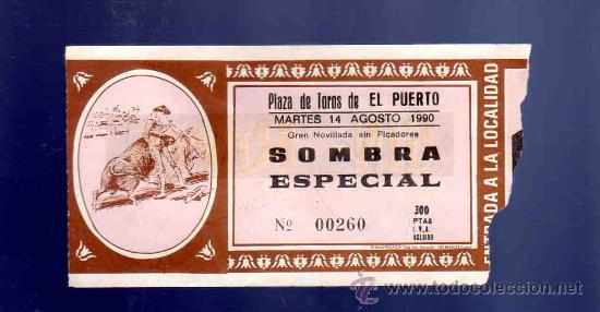 Stierkampf: ENTRADA DE TOROS. PLAZA DE TOROS DEL PUERTO. AGOSTO 1990.