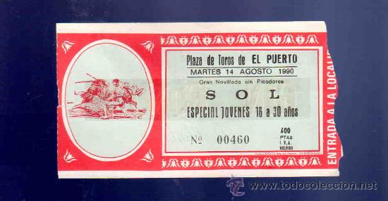 Stierkampf: ENTRADA DE TOROS. PLAZA DE TOROS DEL PUERTO. AGOSTO 1990.
