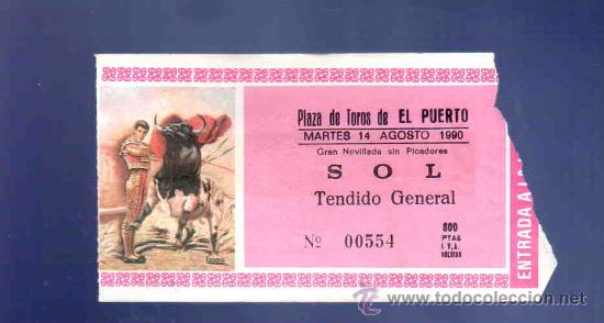 Stierkampf: ENTRADA DE TOROS. PLAZA DE TOROS DEL PUERTO. AGOSTO 1990.
