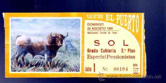 Stierkampf: ENTRADA DE TOROS. PLAZA DE TOROS DEL PUERTO. AGOSTO 1991.