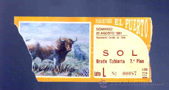 Stierkampf: ENTRADA DE TOROS. PLAZA DE TOROS DEL PUERTO. AGOSTO 1991.