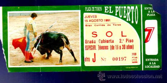 Bullfighting: ENTRADA DE TOROS. PLAZA DE TOROS DEL PUERTO. AGOSTO 1991.