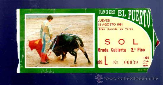 Bullfighting: ENTRADA DE TOROS. PLAZA DE TOROS DEL PUERTO. AGOSTO 1991.