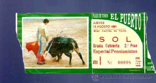 Bullfighting: ENTRADA DE TOROS. PLAZA DE TOROS DEL PUERTO. AGOSTO 1991.