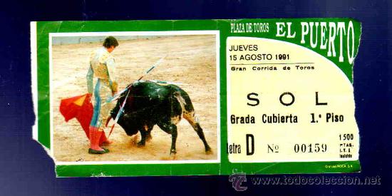 Bullfighting: ENTRADA DE TOROS. PLAZA DE TOROS DEL PUERTO. AGOSTO 1991.