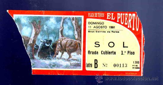 Bullfighting: ENTRADA DE TOROS. PLAZA DE TOROS DEL PUERTO. AGOSTO 1991.
