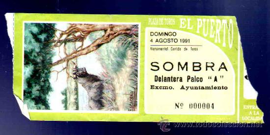 Bullfighting: ENTRADA DE TOROS. PLAZA DE TOROS DEL PUERTO. AGOSTO 1991.