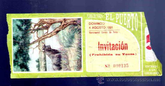 Bullfighting: ENTRADA DE TOROS. PLAZA DE TOROS DEL PUERTO. AGOSTO 1991.