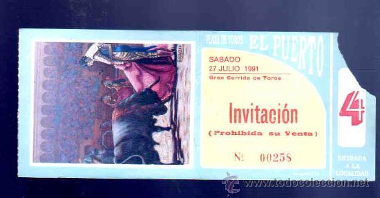 Bullfighting: ENTRADA DE TOROS. PLAZA DE TOROS DEL PUERTO. JULIO 1991.