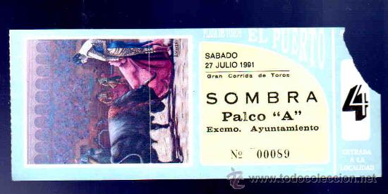 Bullfighting: ENTRADA DE TOROS. PLAZA DE TOROS DEL PUERTO. JULIO 1991.