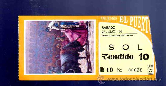 Bullfighting: ENTRADA DE TOROS. PLAZA DE TOROS DEL PUERTO. JULIO 1991.