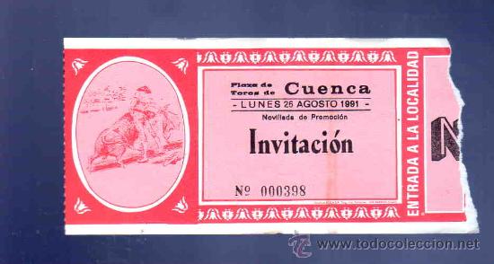 Stierkampf: ENTRADA DE TOROS. PLAZA DE TOROS DE CUENCA. AGOSTO 1991