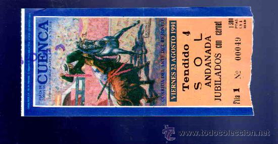 Stierkampf: ENTRADA DE TOROS. PLAZA DE TOROS DE CUENCA. AGOSTO 1991