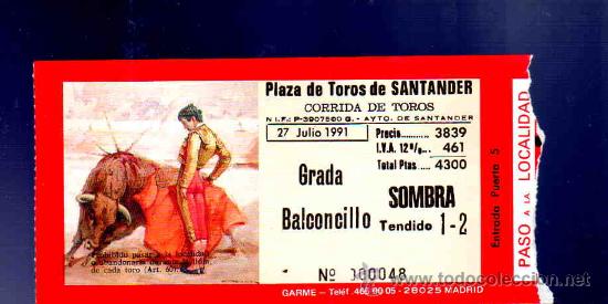 Stierkampf: ENTRADA DE TOROS. PLAZA DE TOROS DE SANTANDER. JULIO 1991