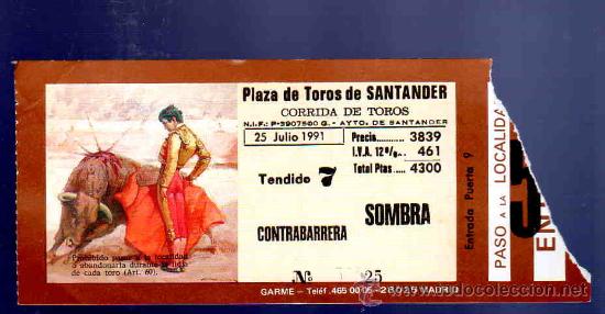Stierkampf: ENTRADA DE TOROS. PLAZA DE TOROS DE SANTANDER. JULIO 1991