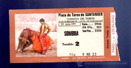 Stierkampf: ENTRADA DE TOROS. PLAZA DE TOROS DE SANTANDER. JULIO 1991