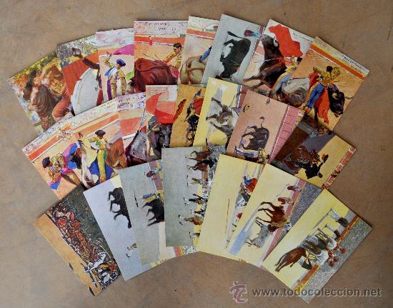 Tauromaquia: GRAN LOTE DE 23 POSTALES TAURINAS A FLOR DE CUÑO. ILUSTRADAS POR RUANO LLOPIS, M.BERTUCHI, ETC...