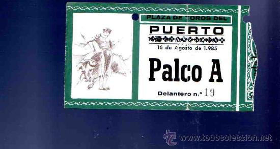 Stierkampf: ENTRADA DE TOROS. PLAZA DE TOROS DEL PUERTO. AGOSTO 1985