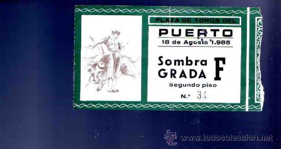 Stierkampf: ENTRADA DE TOROS. PLAZA DE TOROS DEL PUERTO. AGOSTO 1985