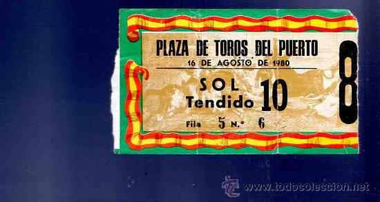 Stierkampf: ENTRADA DE TOROS. PLAZA DE TOROS DEL PUERTO. AGOSTO 1980