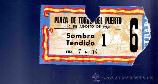 Stierkampf: ENTRADA DE TOROS. PLAZA DE TOROS DEL PUERTO. AGOSTO 1980